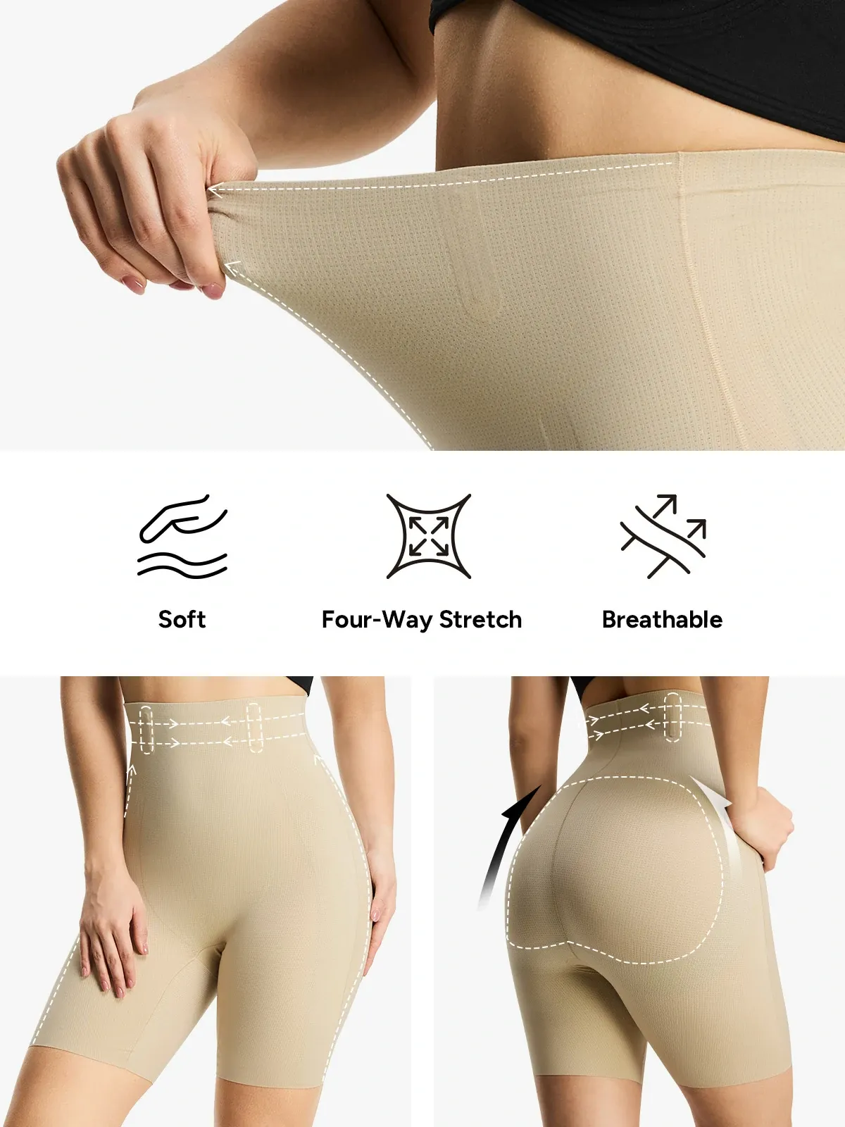 Seamless High Waisted Butt Lifting Shorts