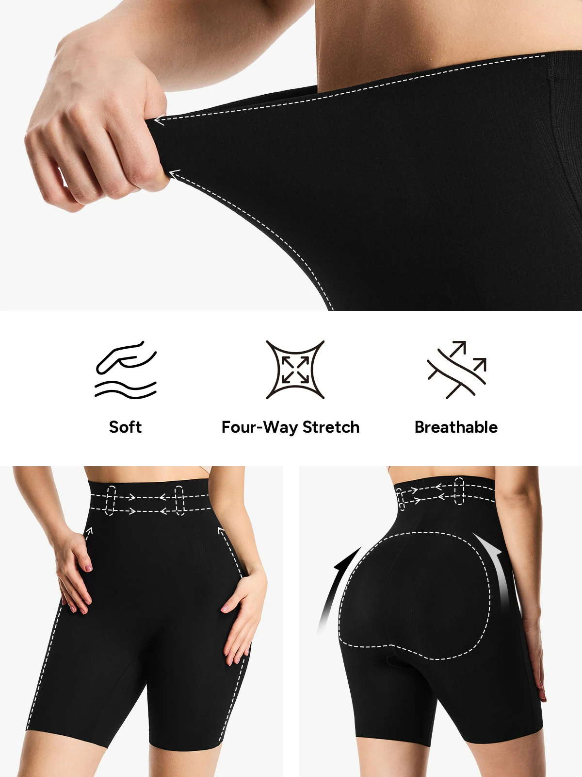 Seamless High Waisted Butt Lifting Shorts