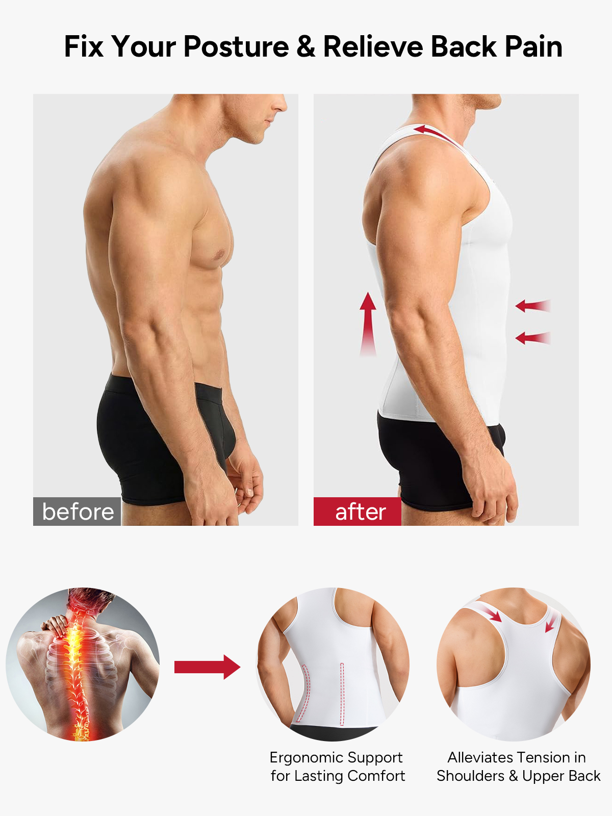 Zipper Belly Compression Workout out Waist Trainer Shapewear Tank Top