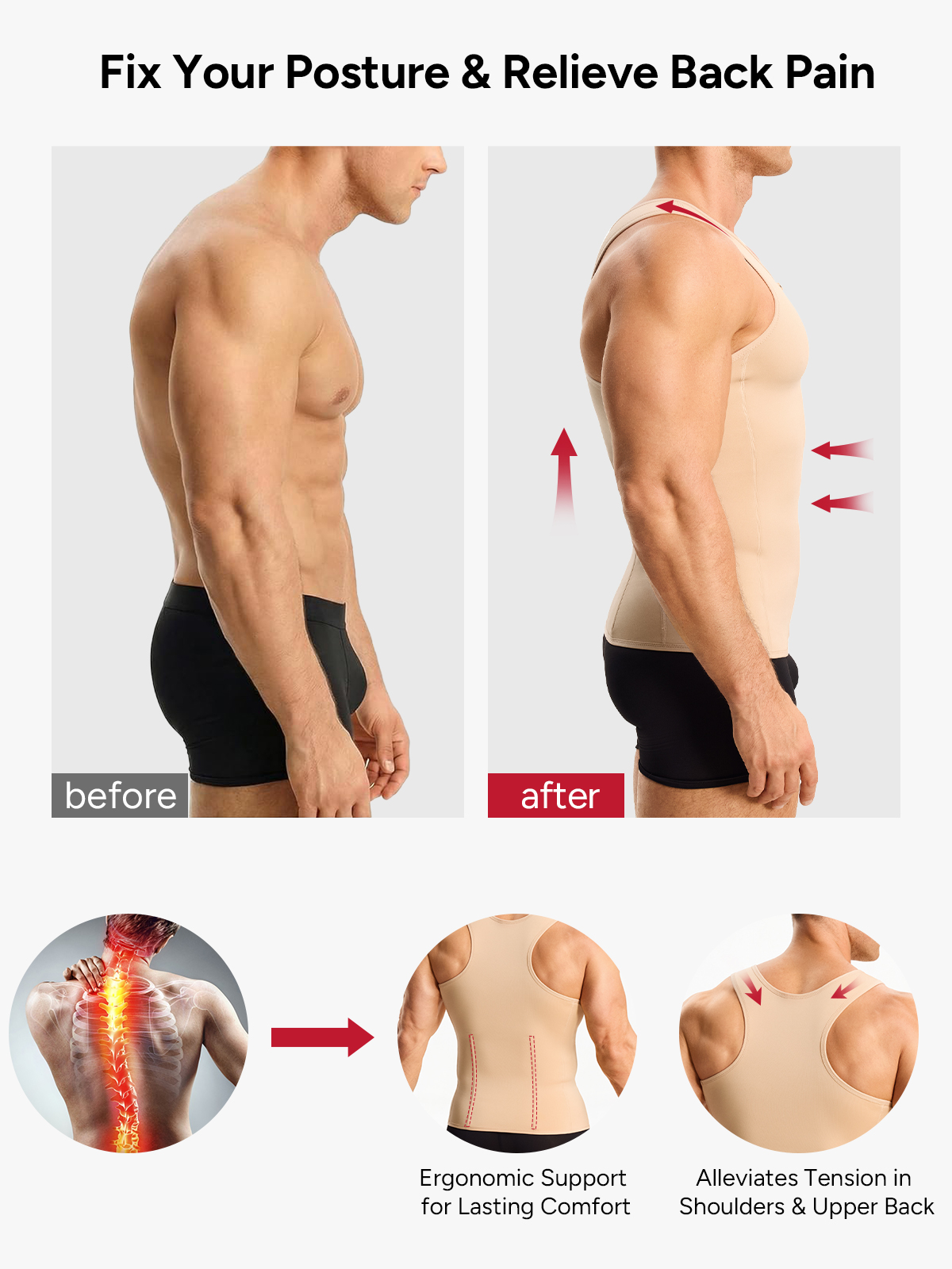 Zipper Belly Compression Workout out Waist Trainer Shapewear Tank Top