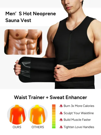 Men's Double Tummy Control Workout Tank Top