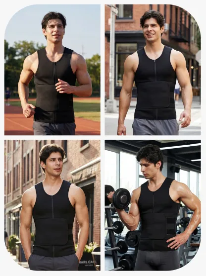 Men's Double Tummy Control Workout Tank Top