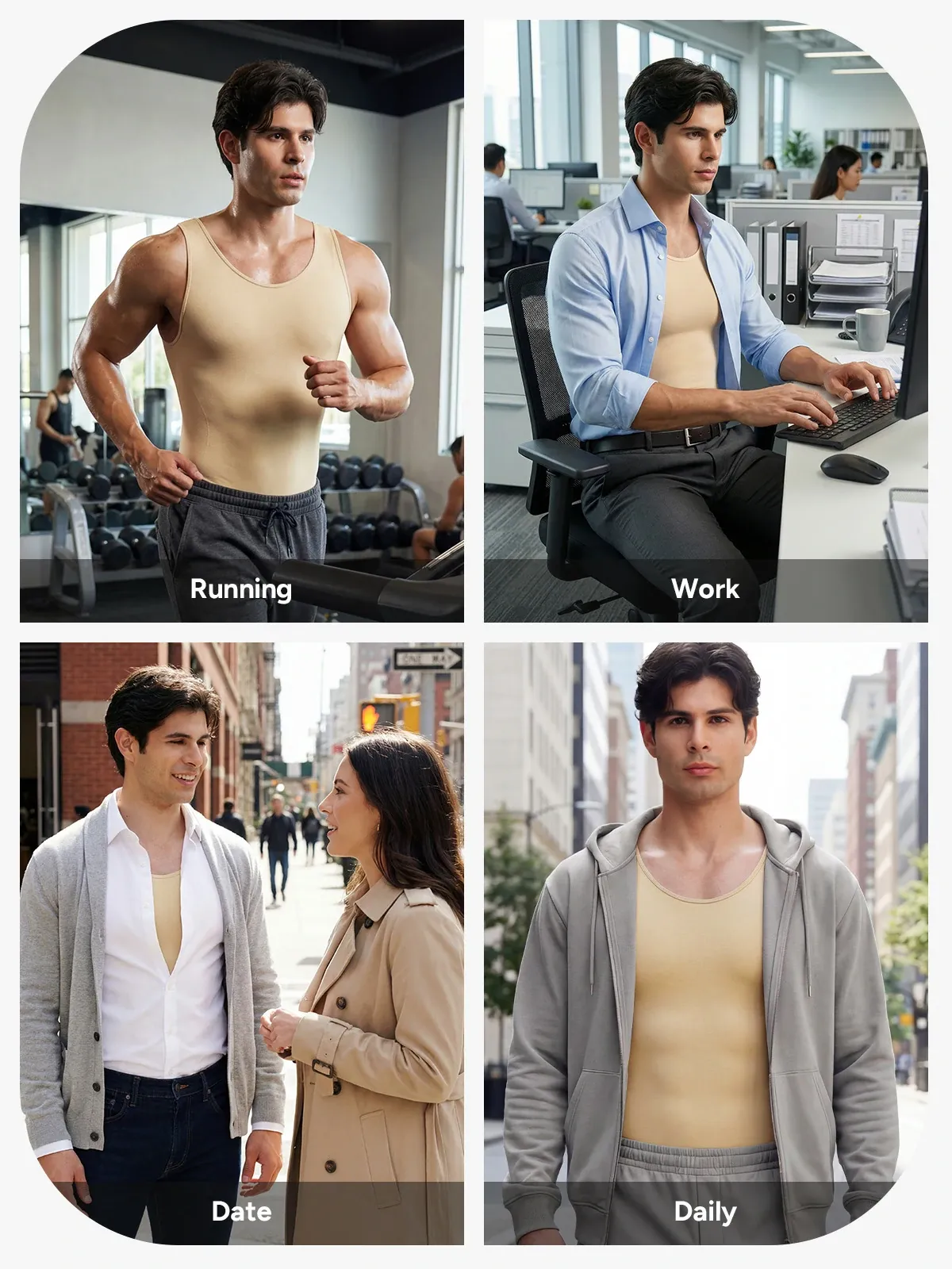 Men's Seamless Crotch Opening Bodysuit 