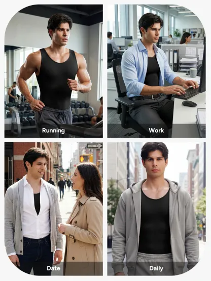 Men's Seamless Crotch Opening Bodysuit 