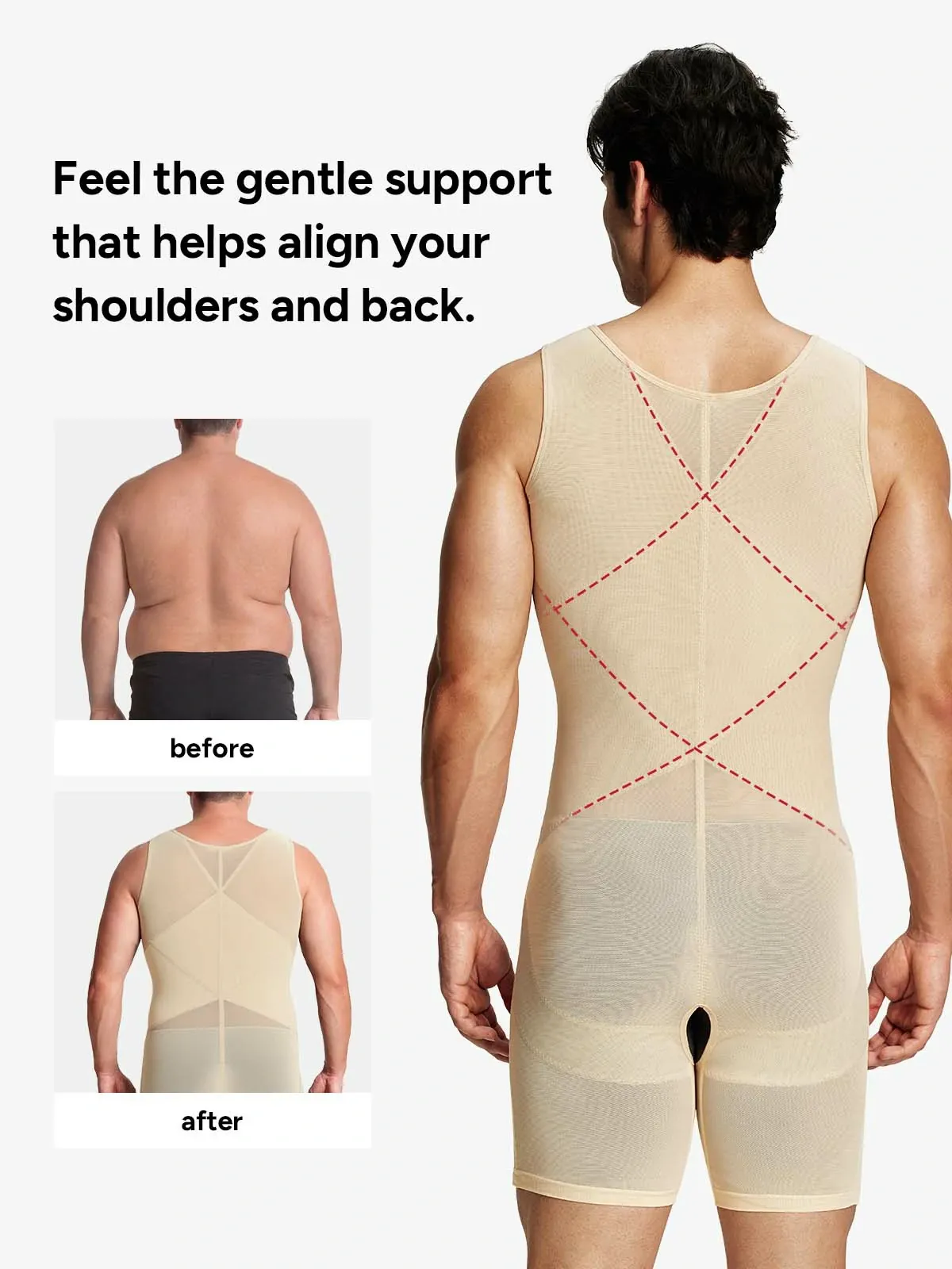 Men's Mesh Tummy Control Bodysuit