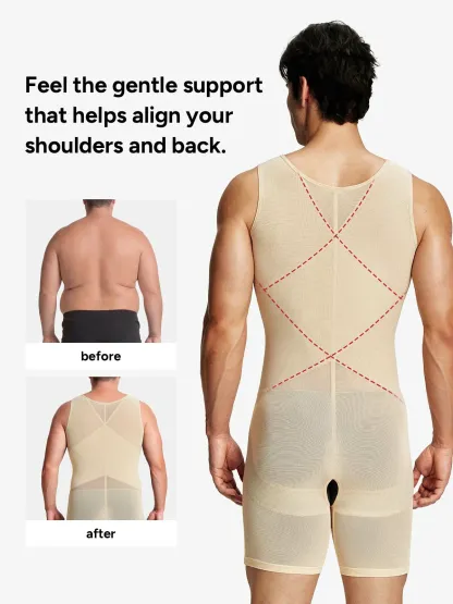 Men's Mesh Tummy Control Bodysuit