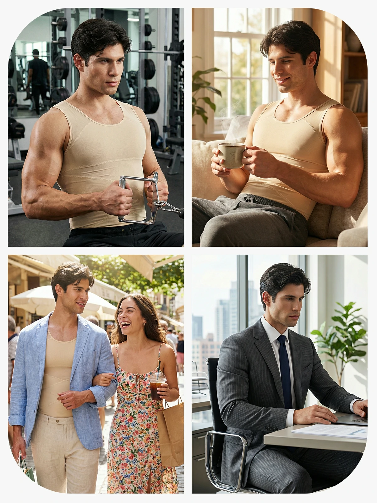 Men's Mesh Tummy Control Bodysuit