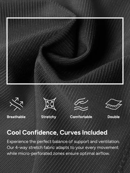 Front Zipper Crotch Opening Mid Thigh Shapewear Bodysuit