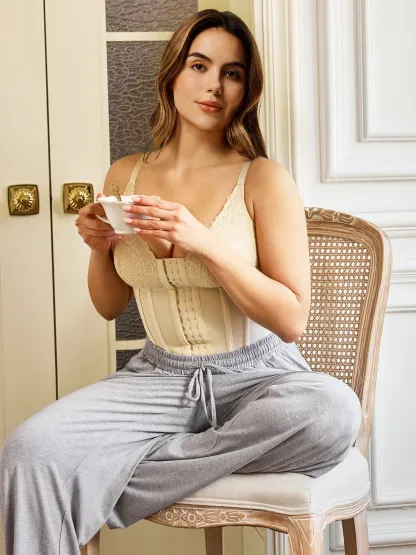 Lace Plunge Tummy Control Camisole