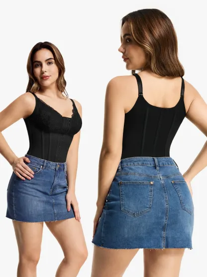 Lace Plunge Tummy Control Camisole