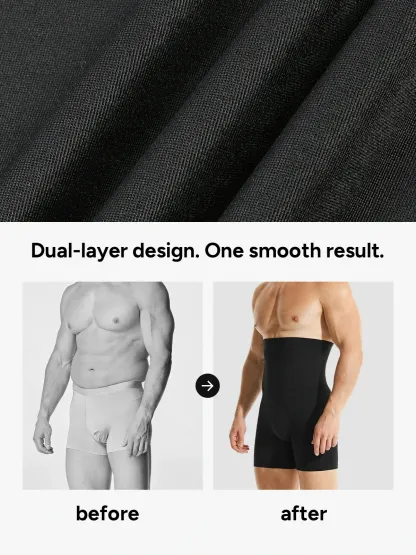 High-Waisted Tummy Control Shaper Shorts for Men