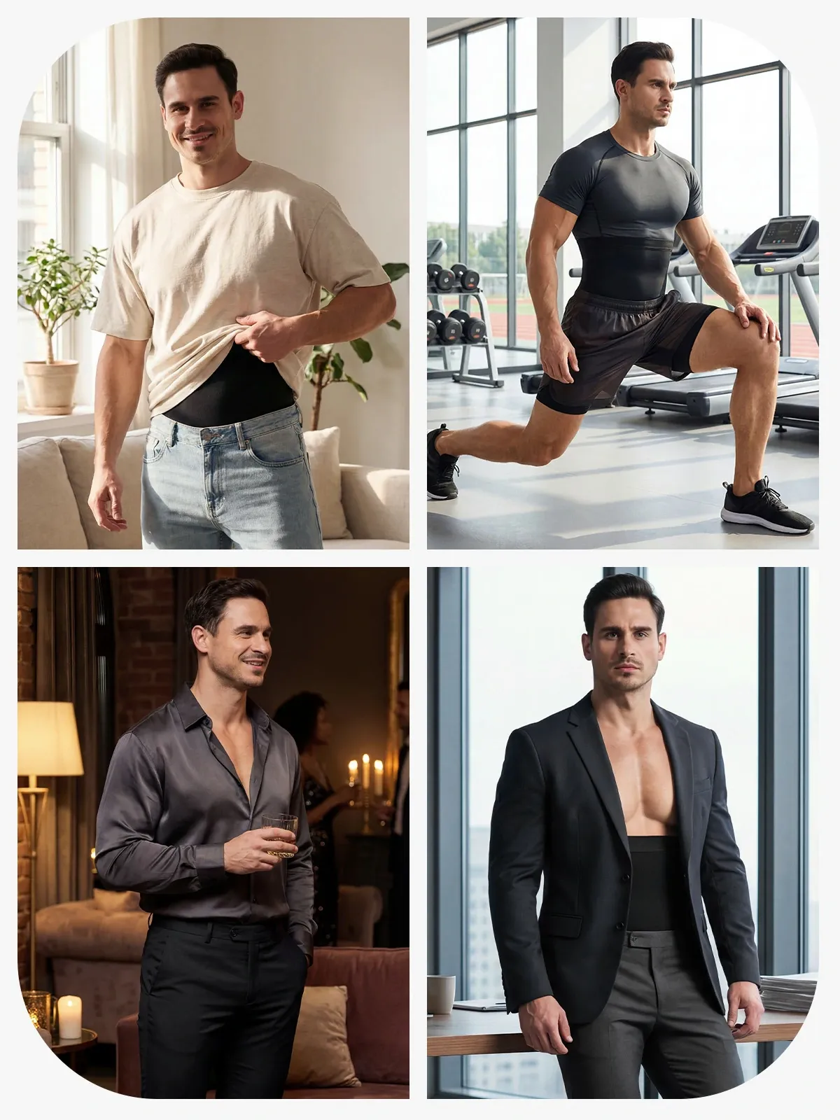 High-Waisted Tummy Control Shaper Shorts for Men