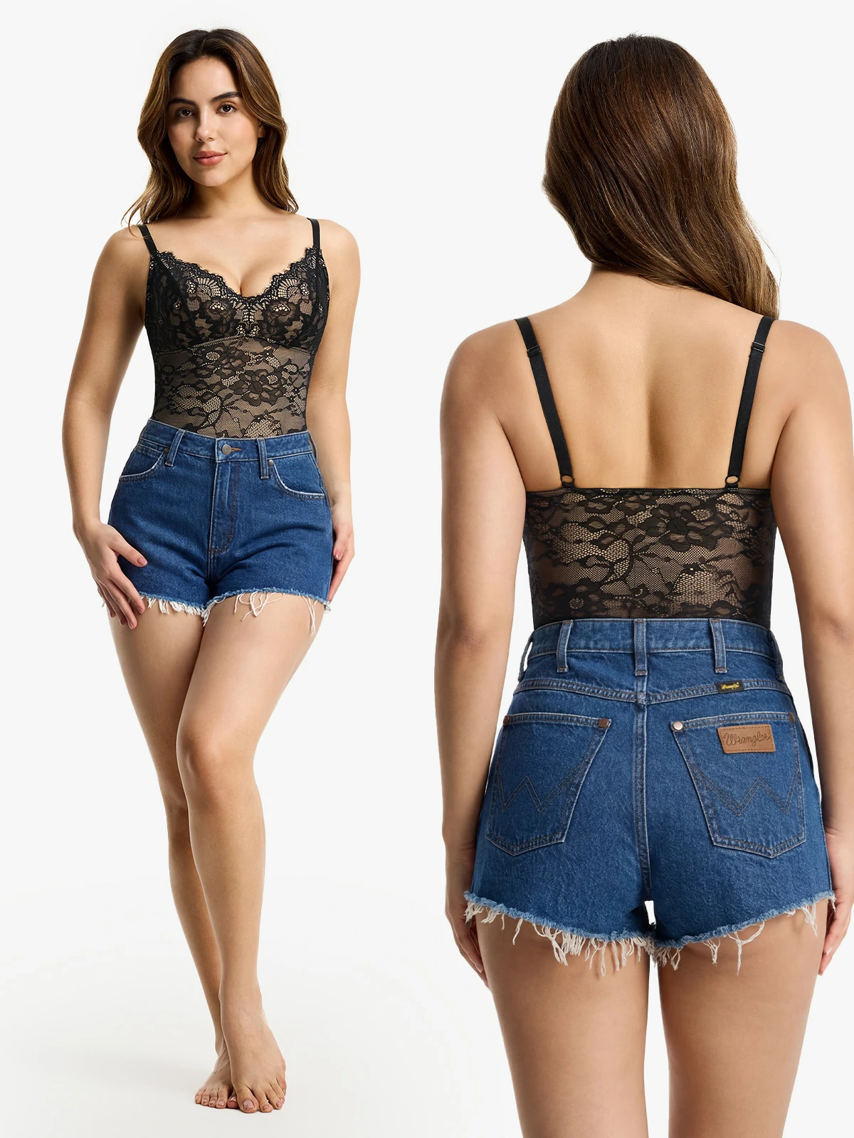 Lace Smoothing Tummy Control Cami Thong Bodysuit