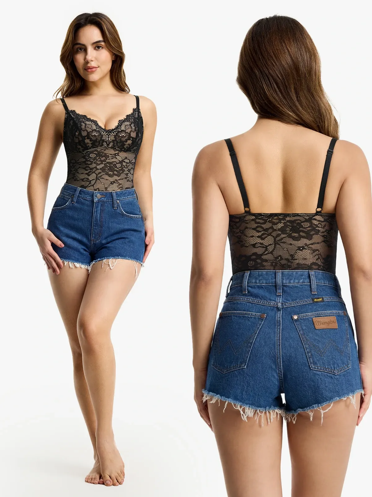 Lace Smoothing Tummy Control Cami Thong Bodysuit
