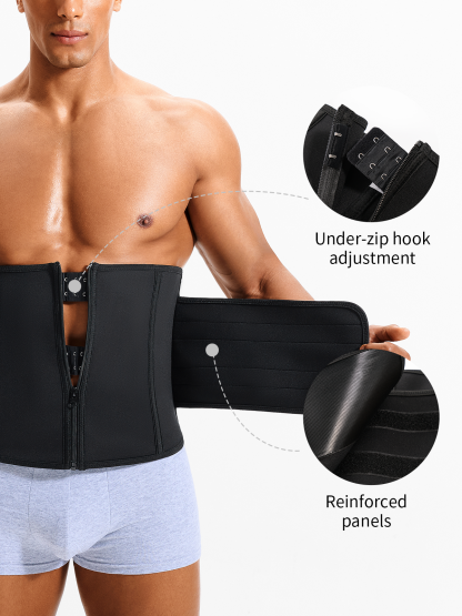 Zipper Double Layer Adjustable Belt Boning Workout Waist Trainer 