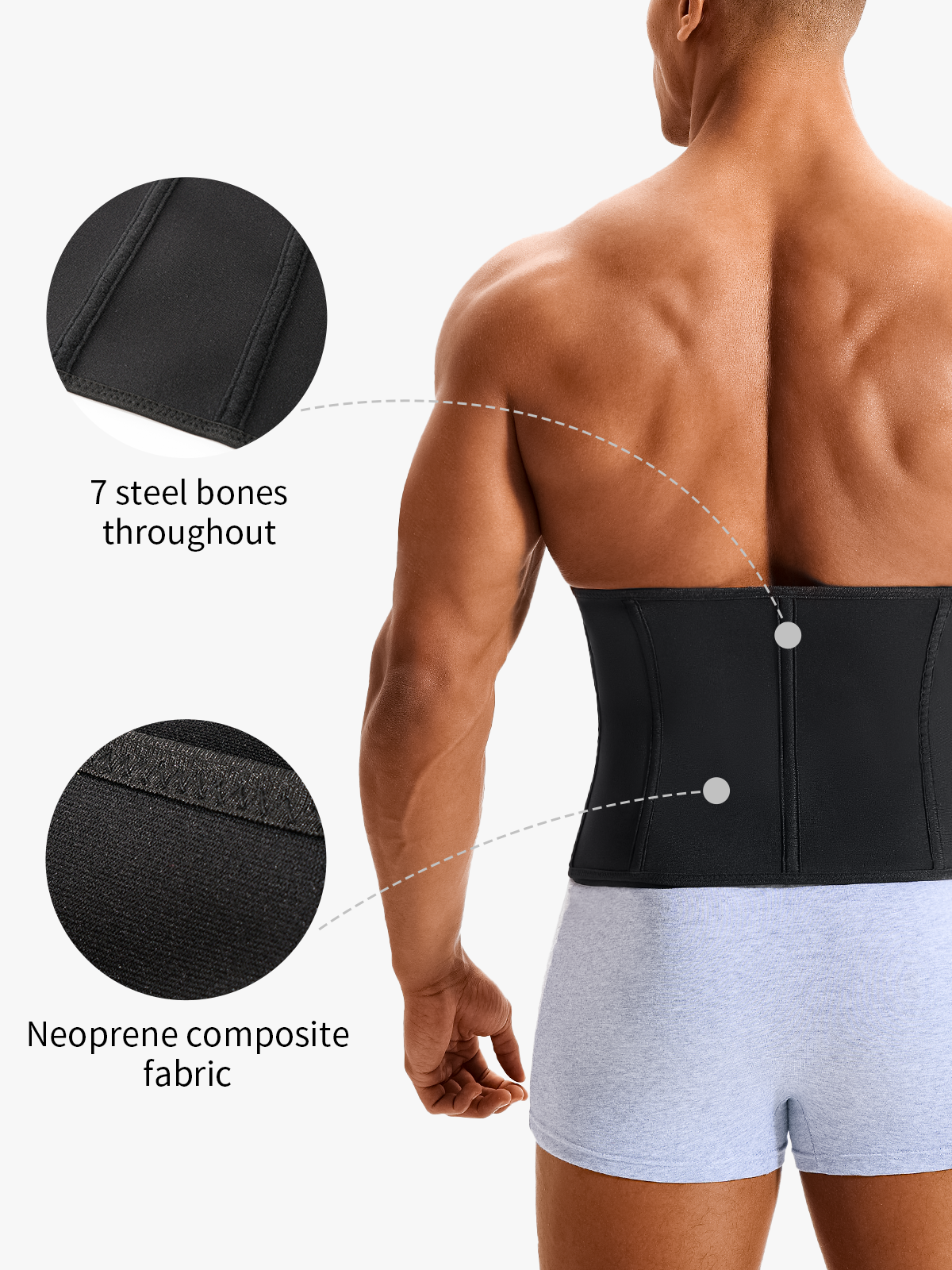 Zipper Double Layer Adjustable Belt Boning Workout Waist Trainer