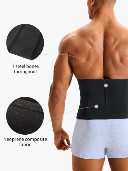 Zipper Double Layer Adjustable Belt Boning Workout Waist Trainer 