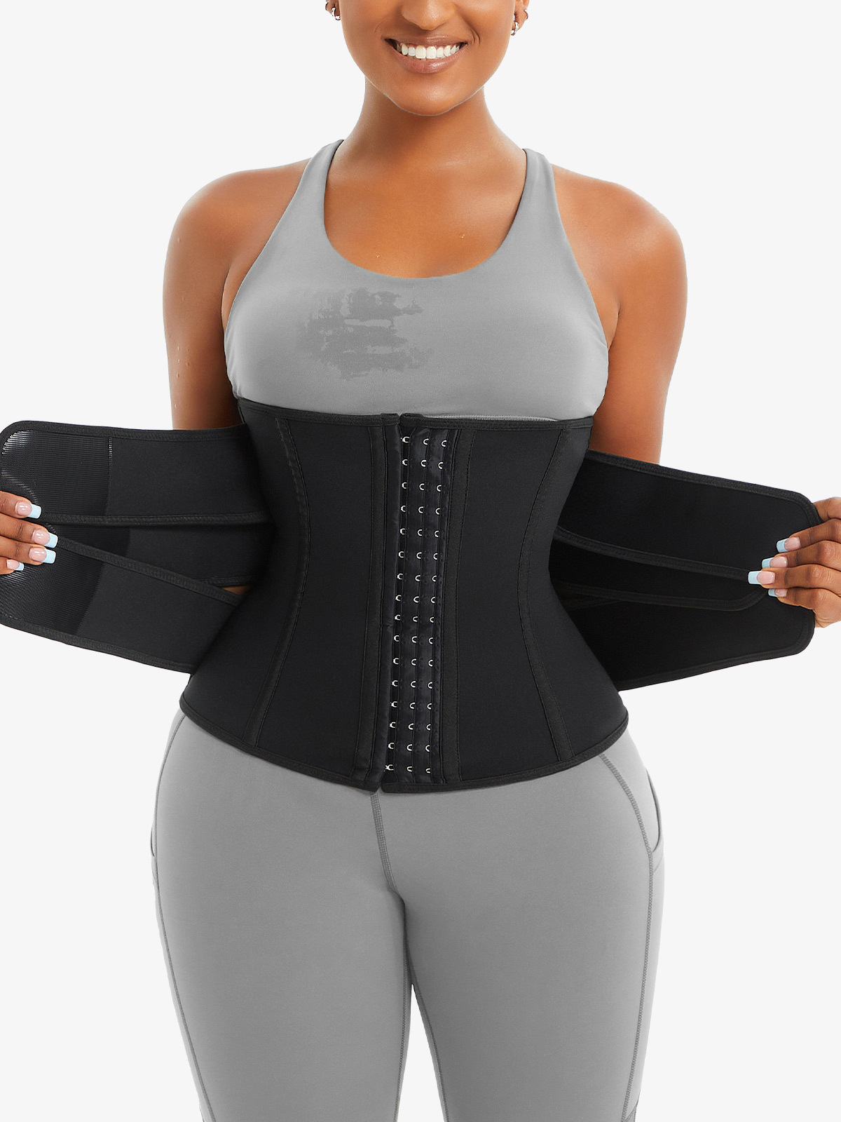 Nebility Women Workout Waist Trainer with 3 Straps-Nebility