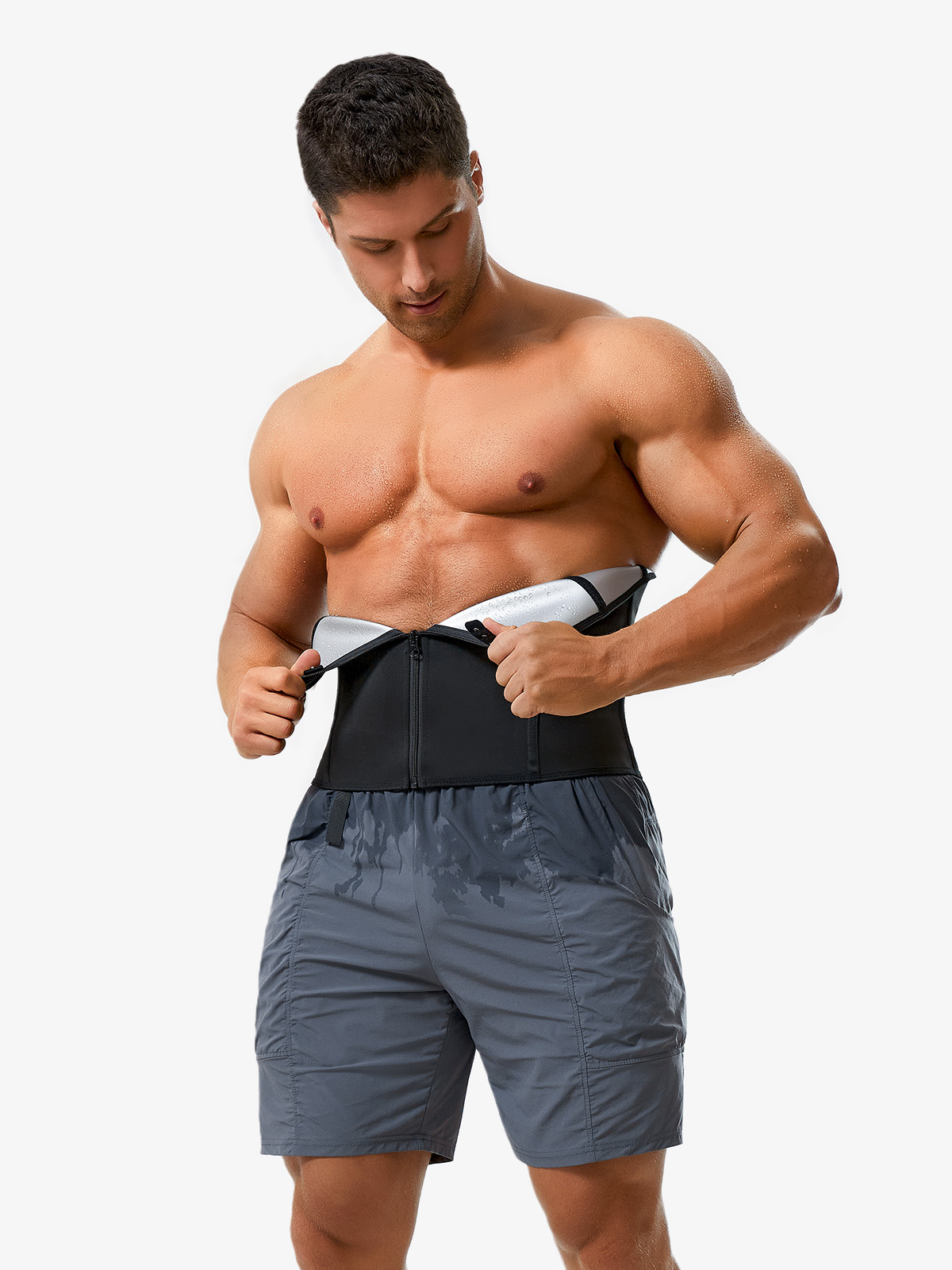 Powerful Sweat Waist Cincher for Men with Double Closure