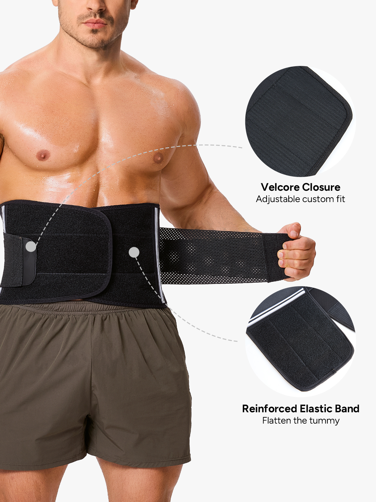 Steel Boning Velcro Workout Waist Trainer Sweat Belt