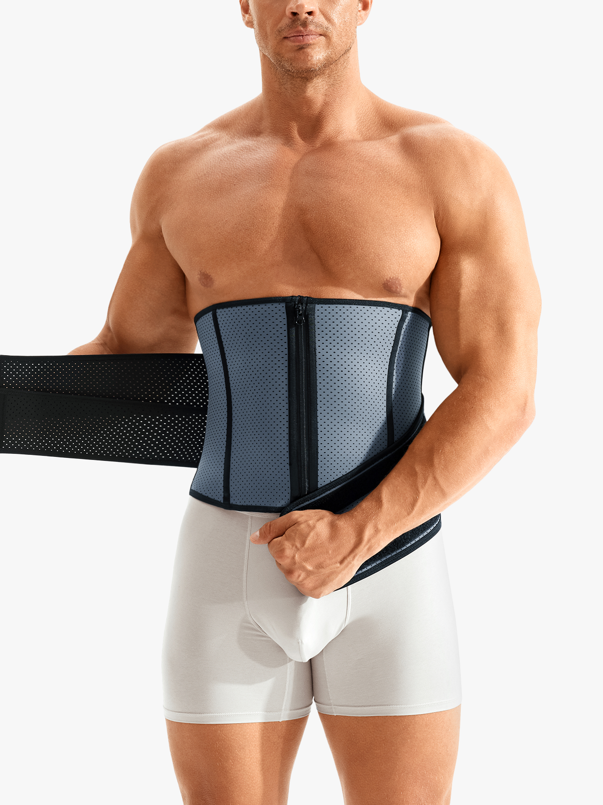 Zipper Tummy Control Sweat Waist Trainer Belt