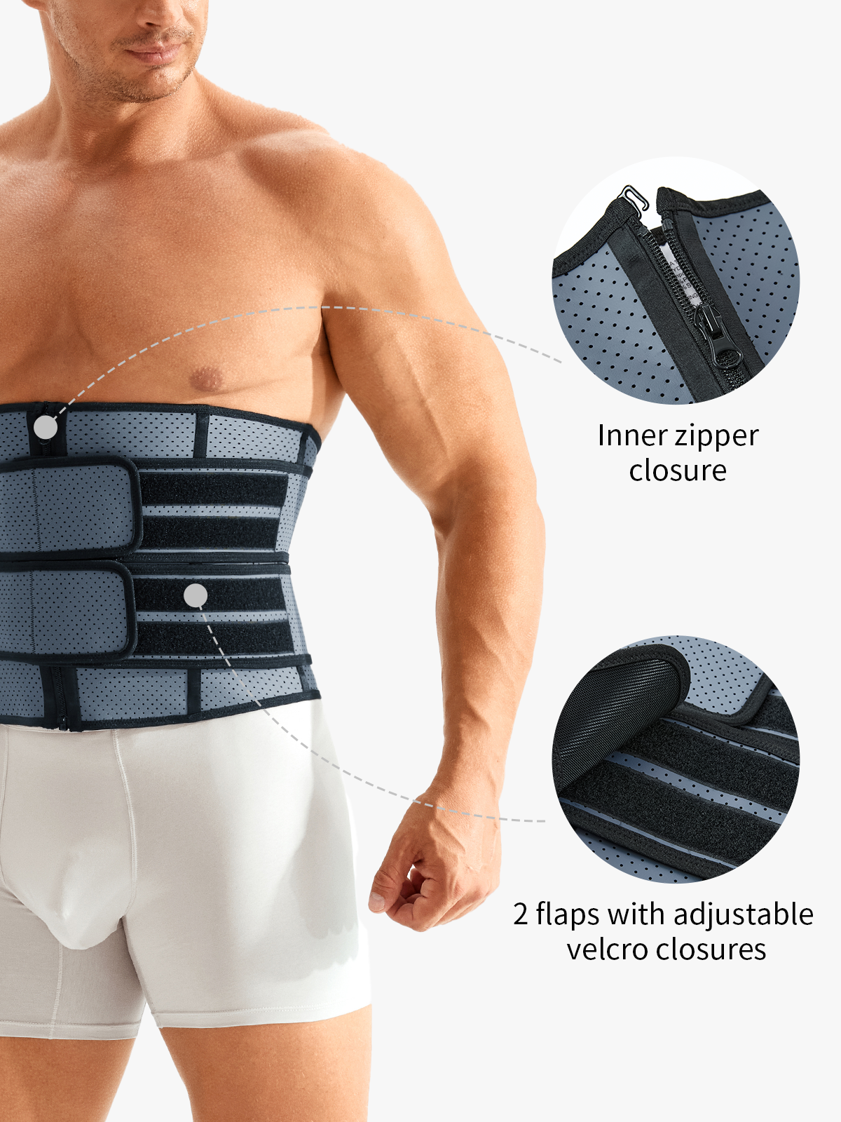 Zipper Tummy Control Sweat Waist Trainer Belt