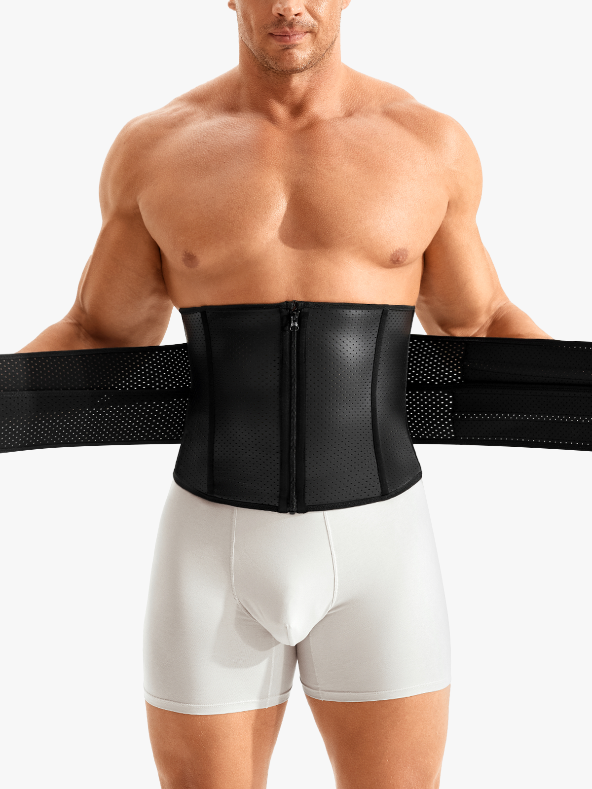 Zipper Tummy Control Sweat Waist Trainer Belt