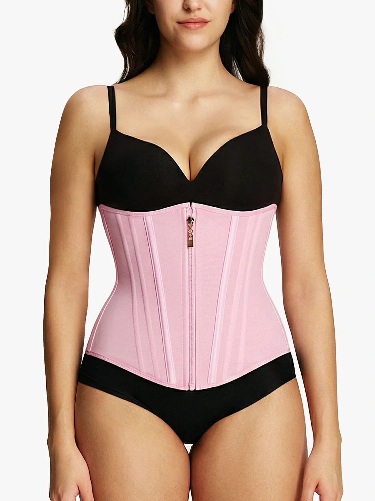 Zipper Steel Bone Support Waist Cincher