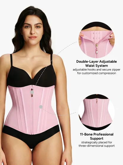 Zipper Steel Bone Support Waist Cincher