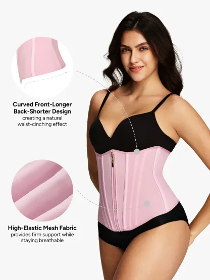 Zipper Steel Bone Support Waist Cincher