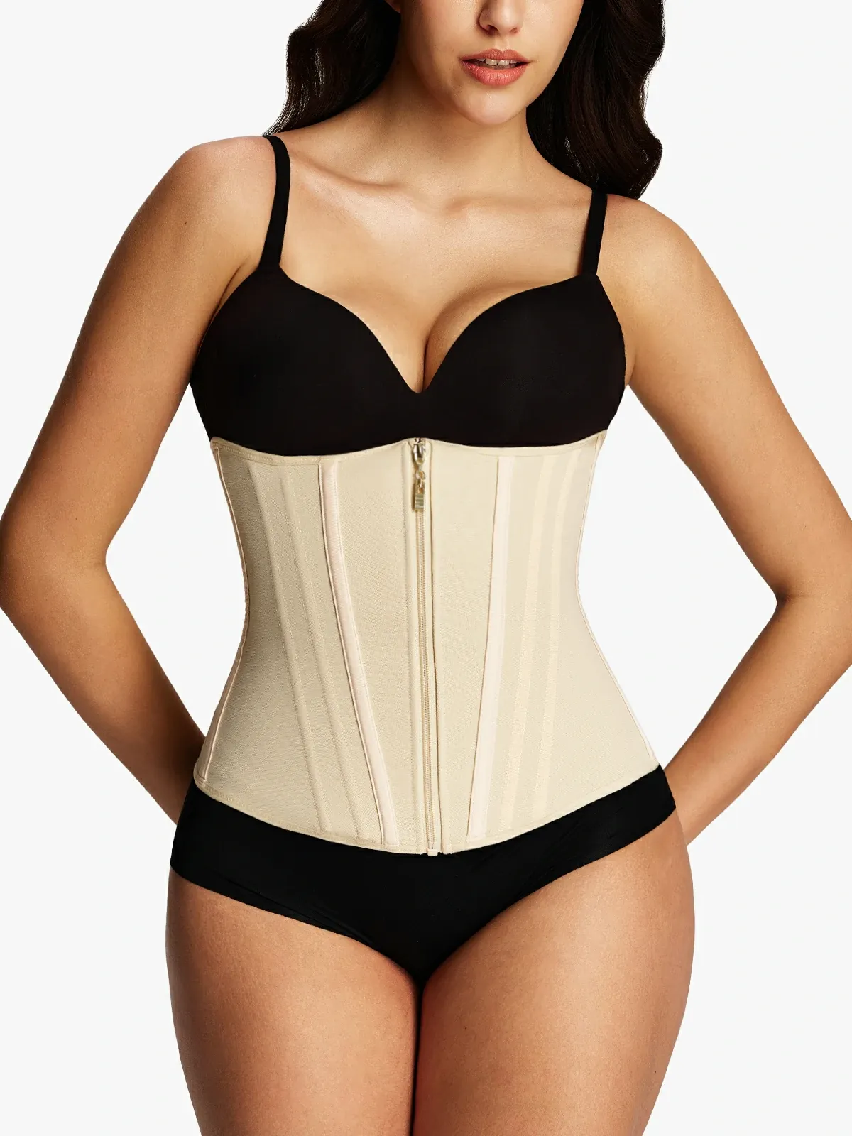 Zipper Steel Bone Support Waist Cincher