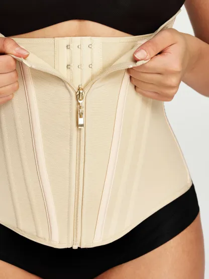 Zipper Steel Bone Support Waist Cincher