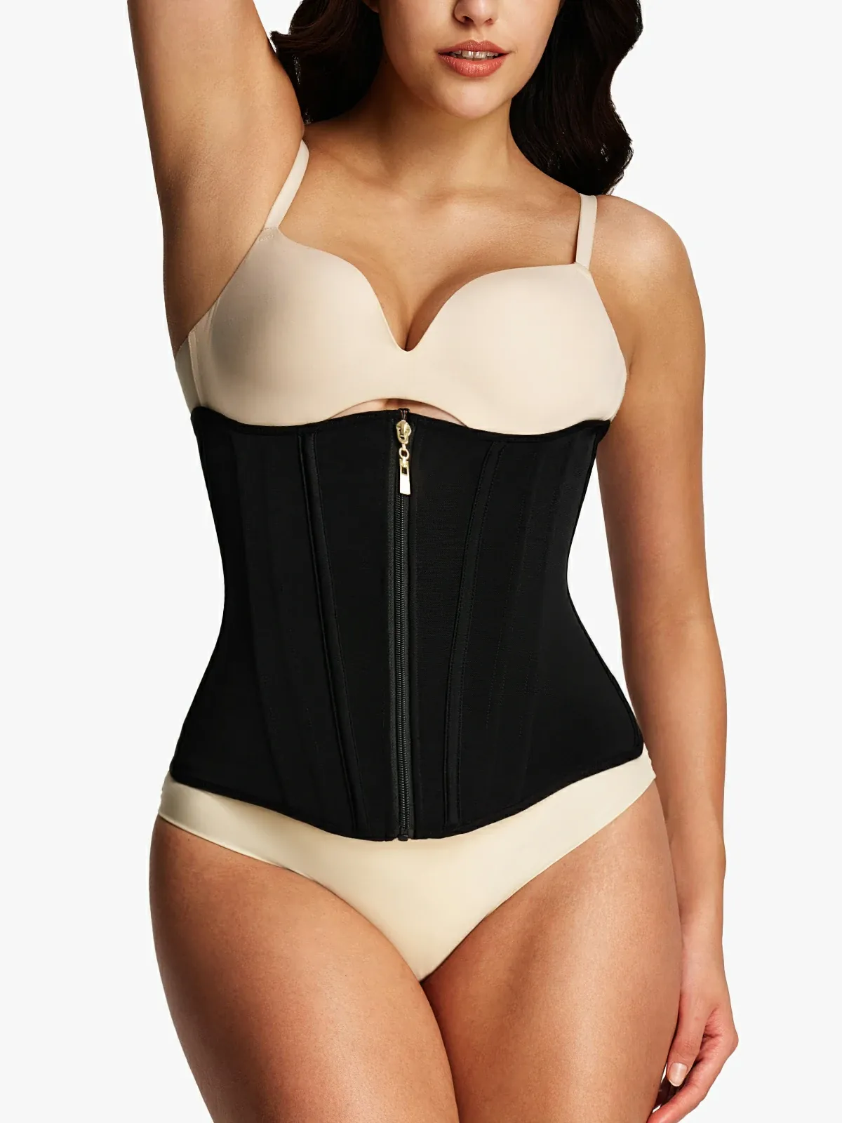 Zipper Steel Bone Support Waist Cincher