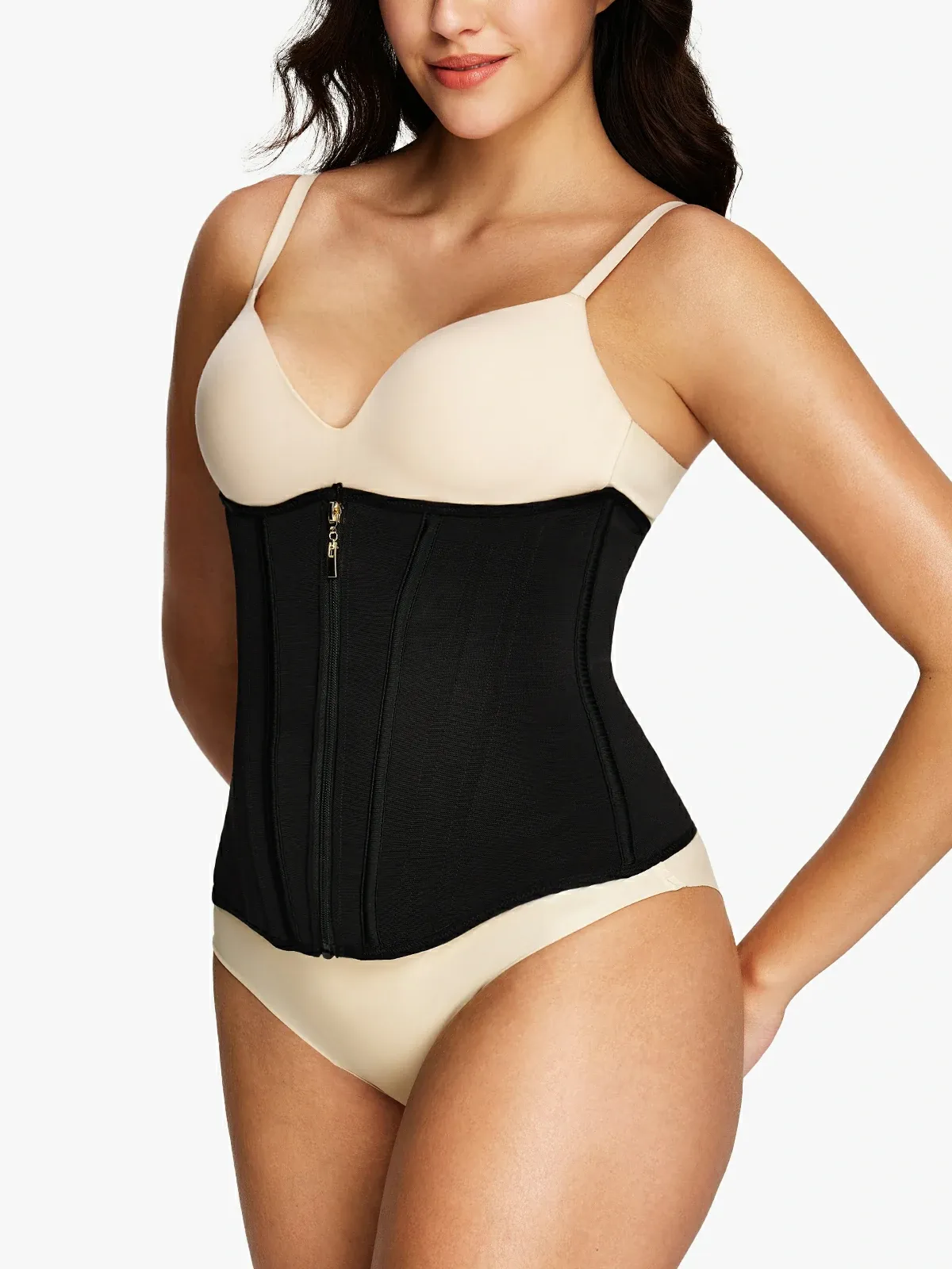 Zipper Steel Bone Support Waist Cincher