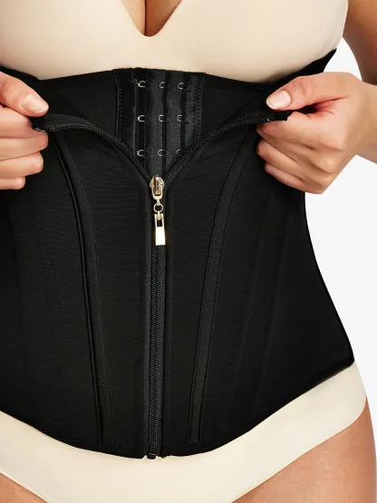 Zipper Steel Bone Support Waist Cincher