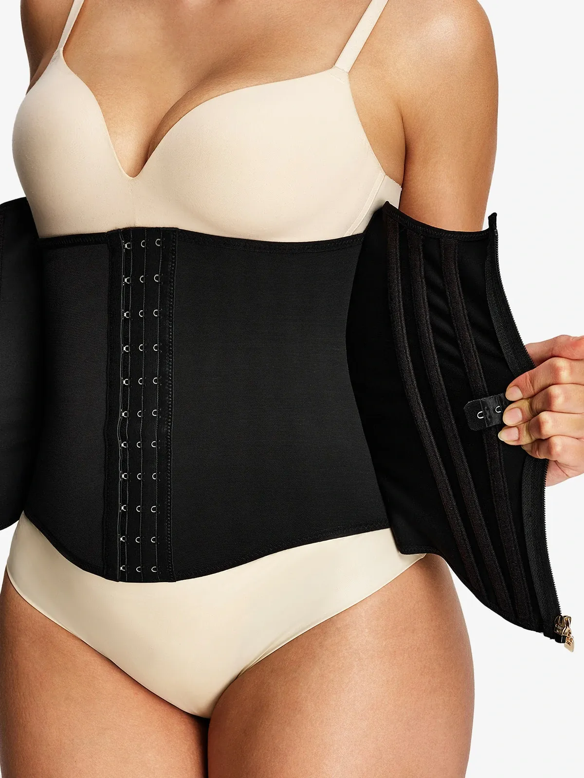 Zipper Steel Bone Support Waist Cincher