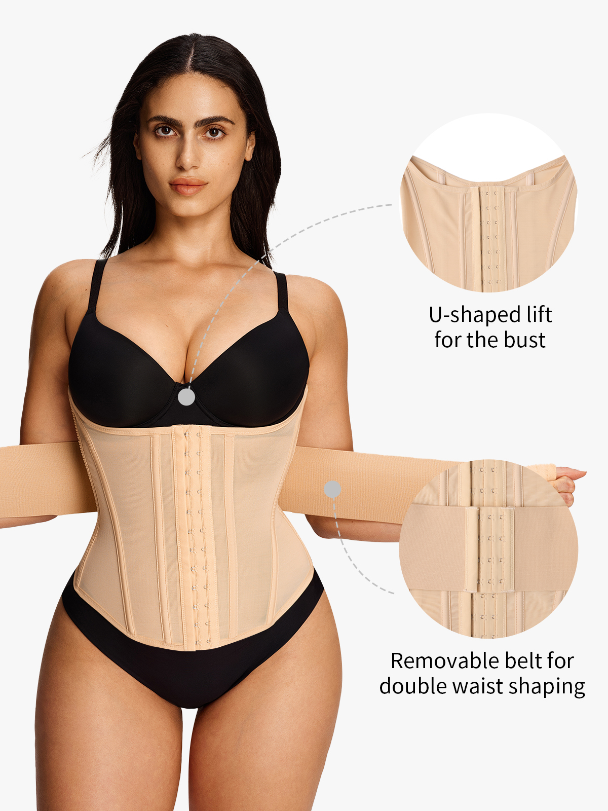Sheer Mesh Double Tummy Control Waist Cincher