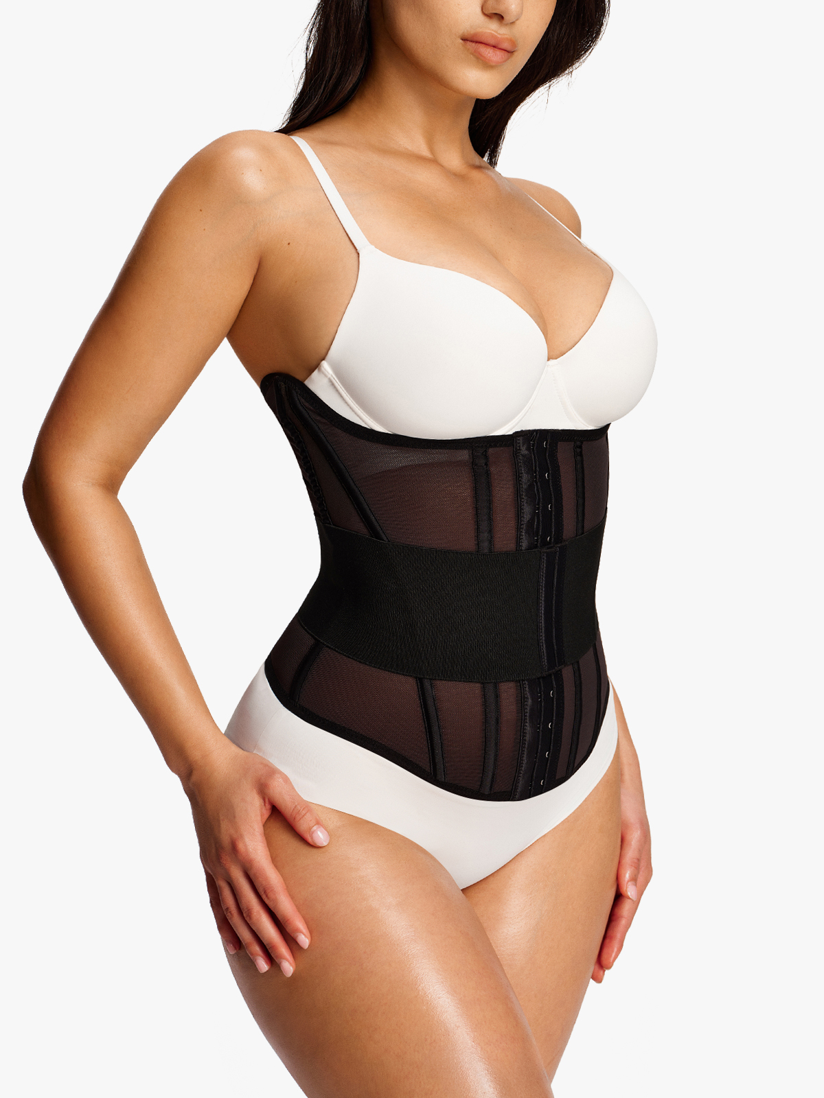 Sheer Mesh Double Tummy Control Waist Cincher