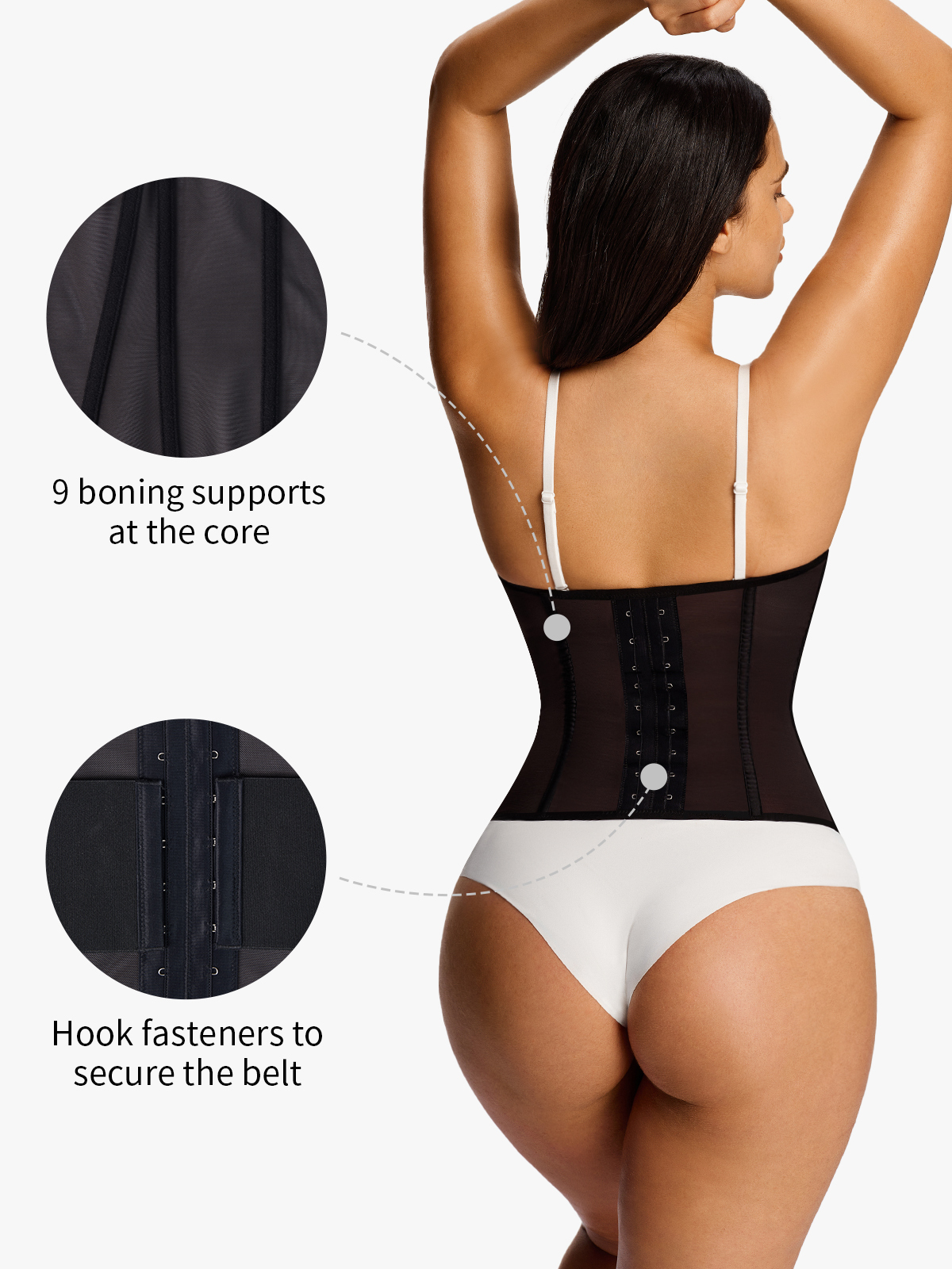 Sheer Mesh Double Tummy Control Waist Cincher