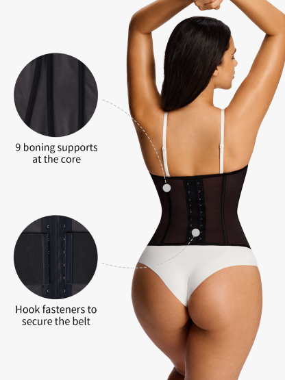 Sheer Mesh Double Tummy Control Waist Cincher