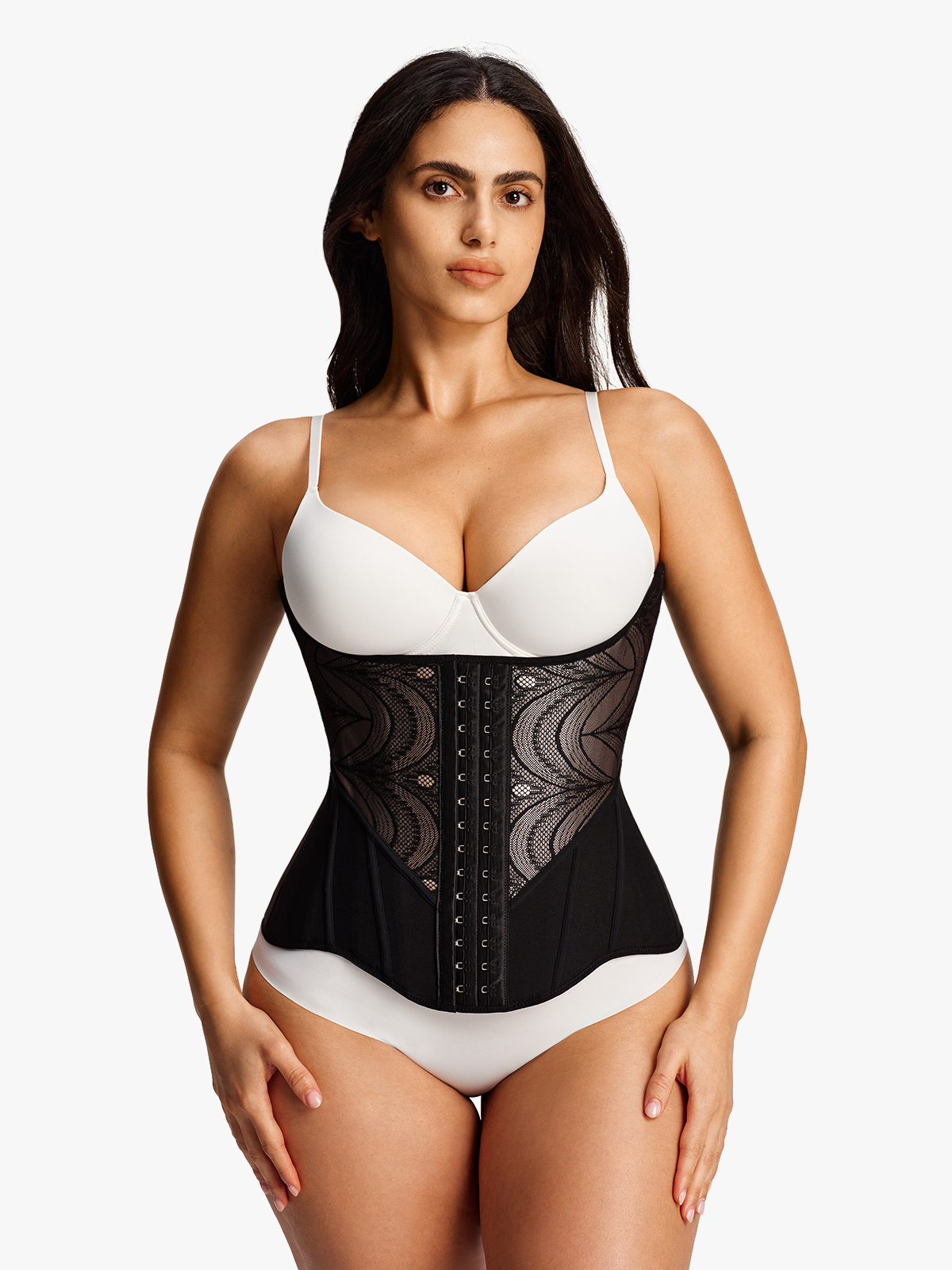 Lace Patch Steel-Bone Support Tummy Control Waist Cincher