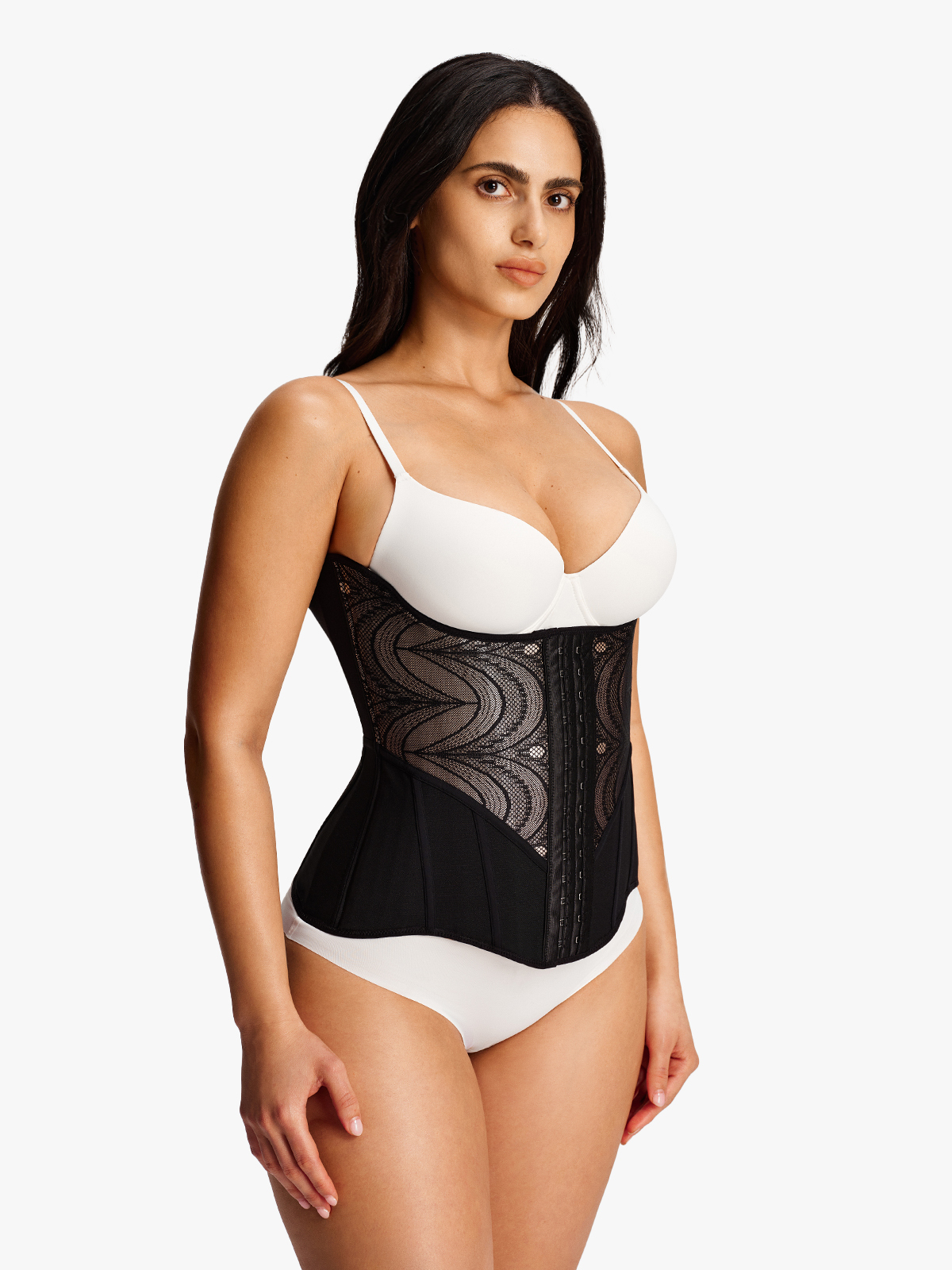 Lace Patch Steel-Bone Support Tummy Control Waist Cincher