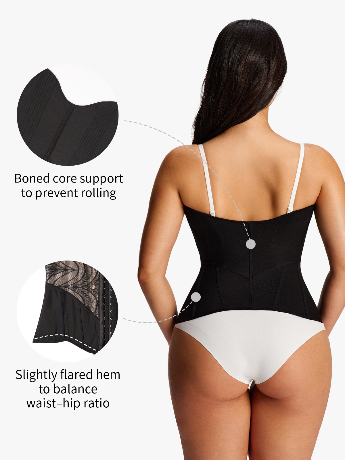 Lace Patch Steel-Bone Support Tummy Control Waist Cincher