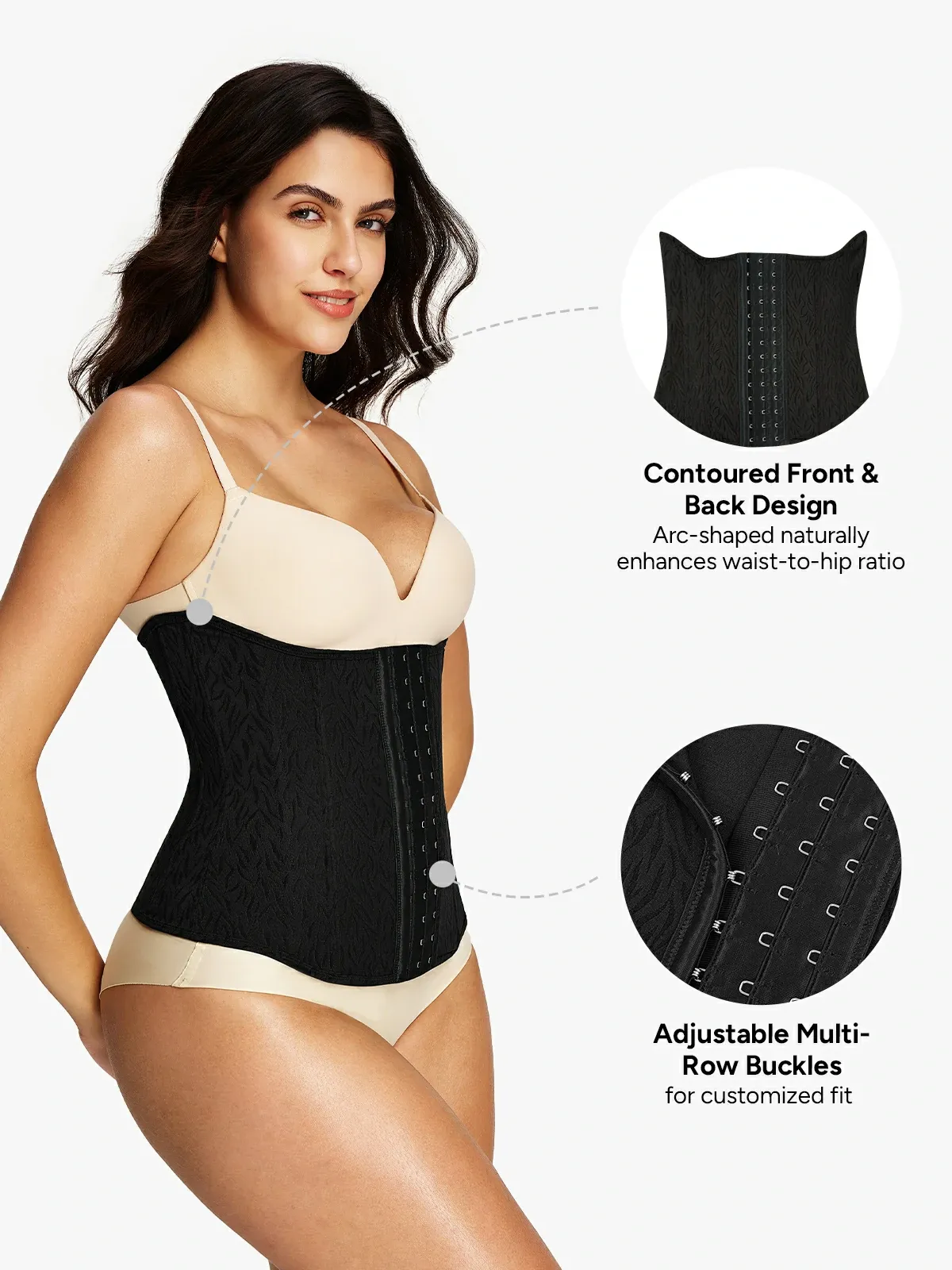 Jacquard Steel Bone Waist Cincher