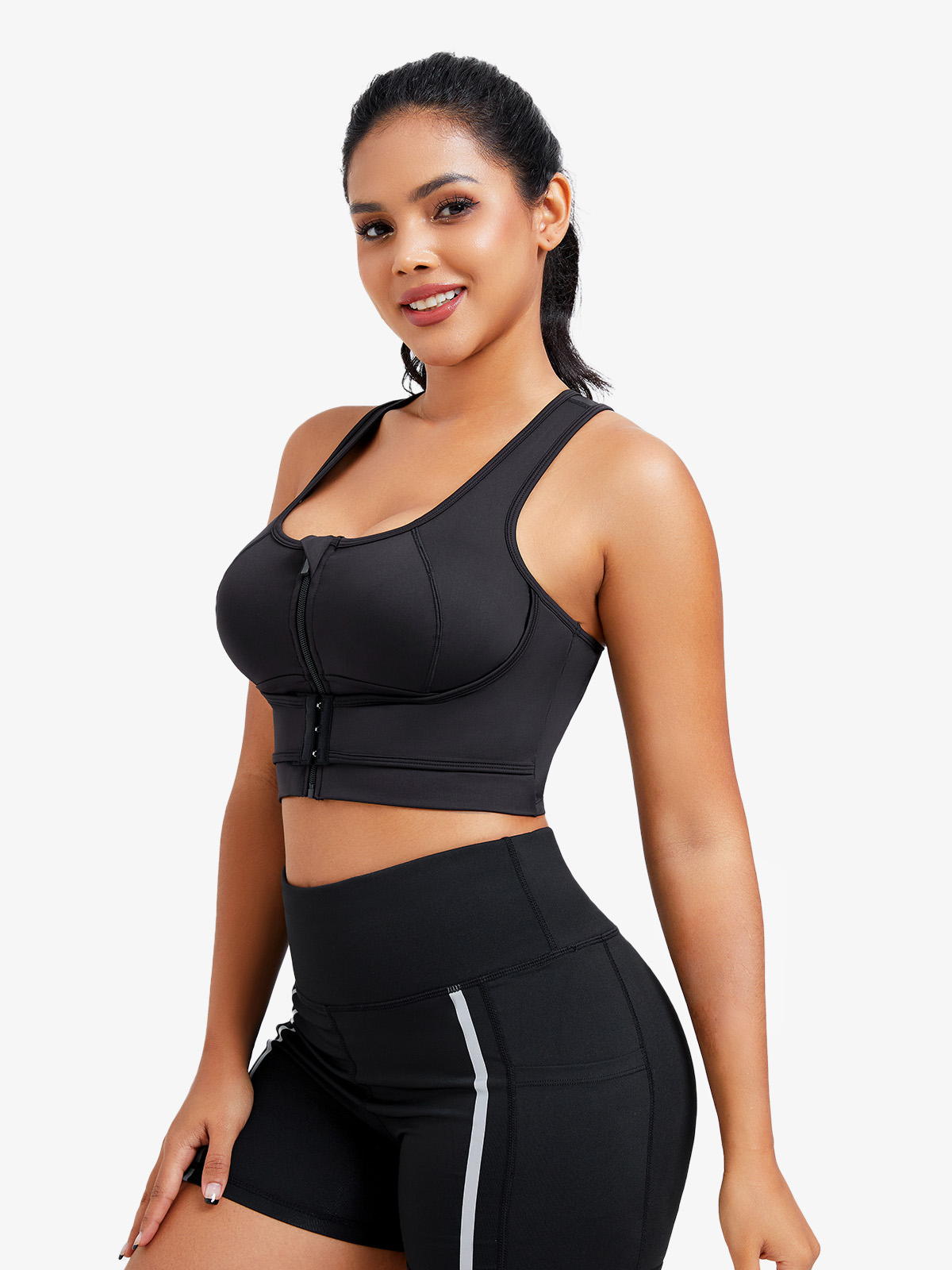 Front Zipper Racerback Sports Yoga Bras