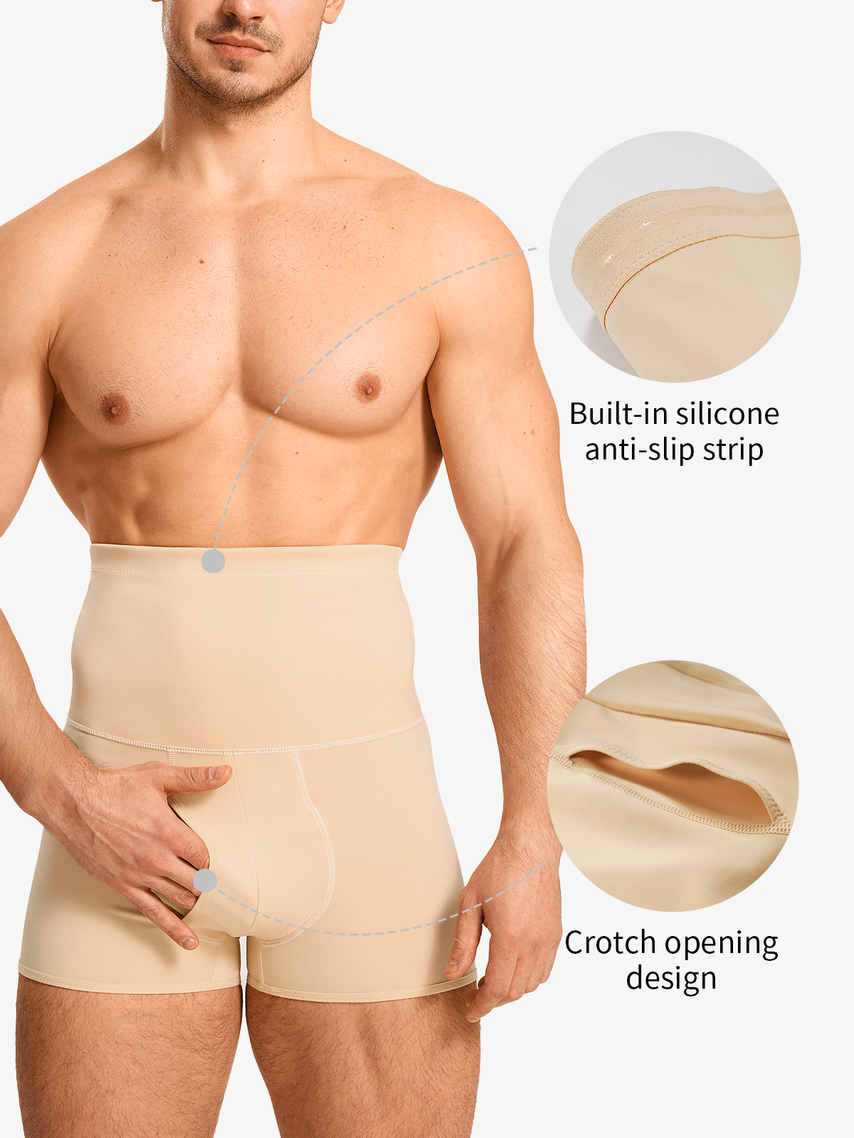 Elastic High Waist Tummy Control Crotch Opening Panty