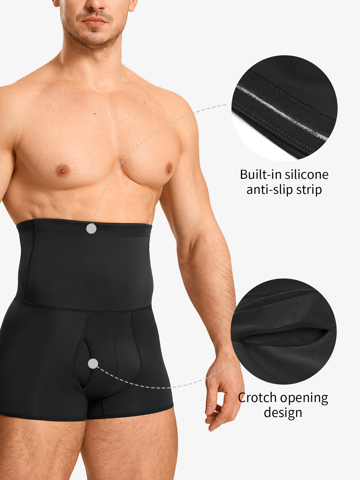 Elastic High Waist Tummy Control Crotch Opening Panty