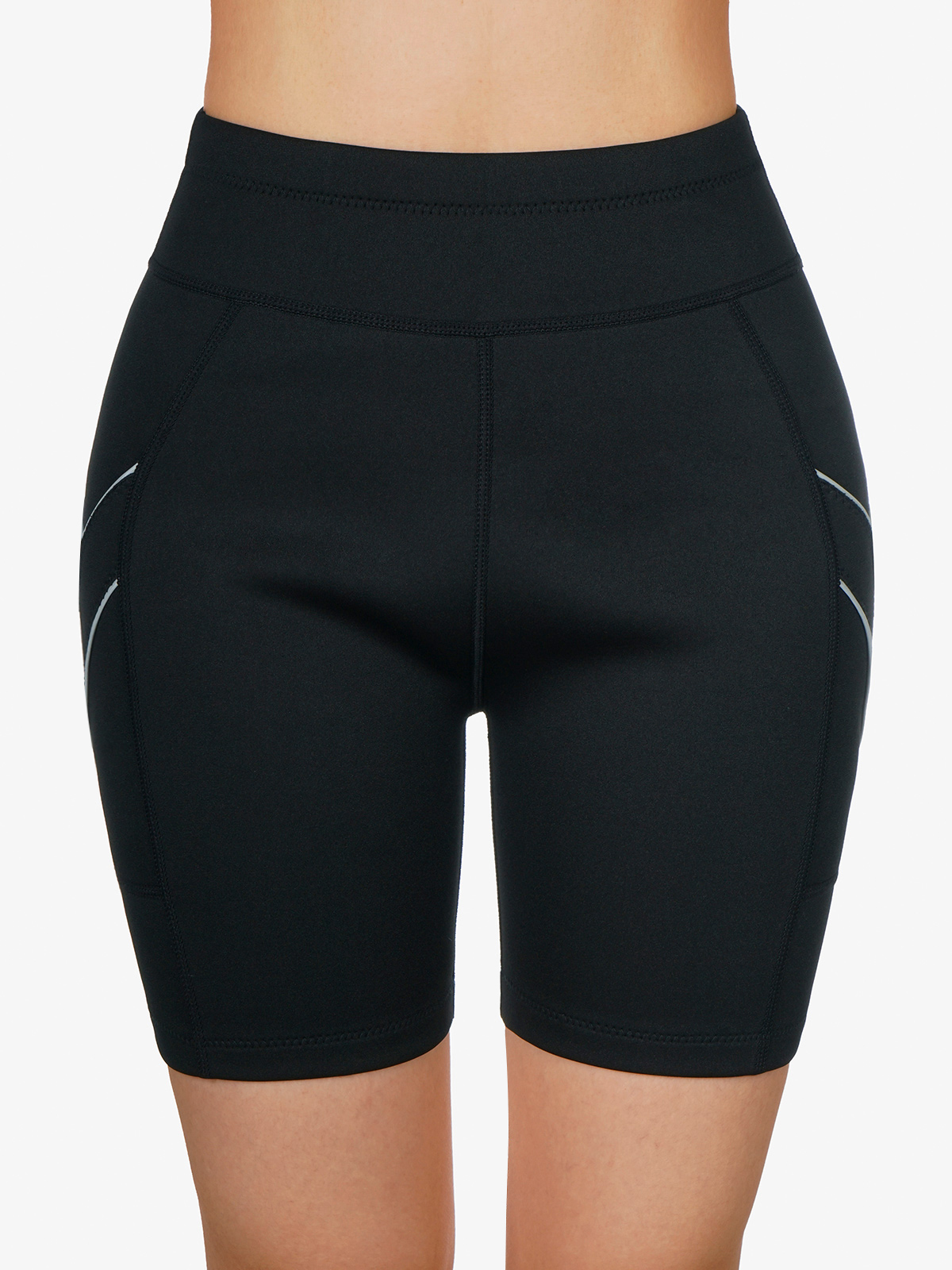 Women Neoprene Sauna Sweat Shorts With Pocket-Nebility