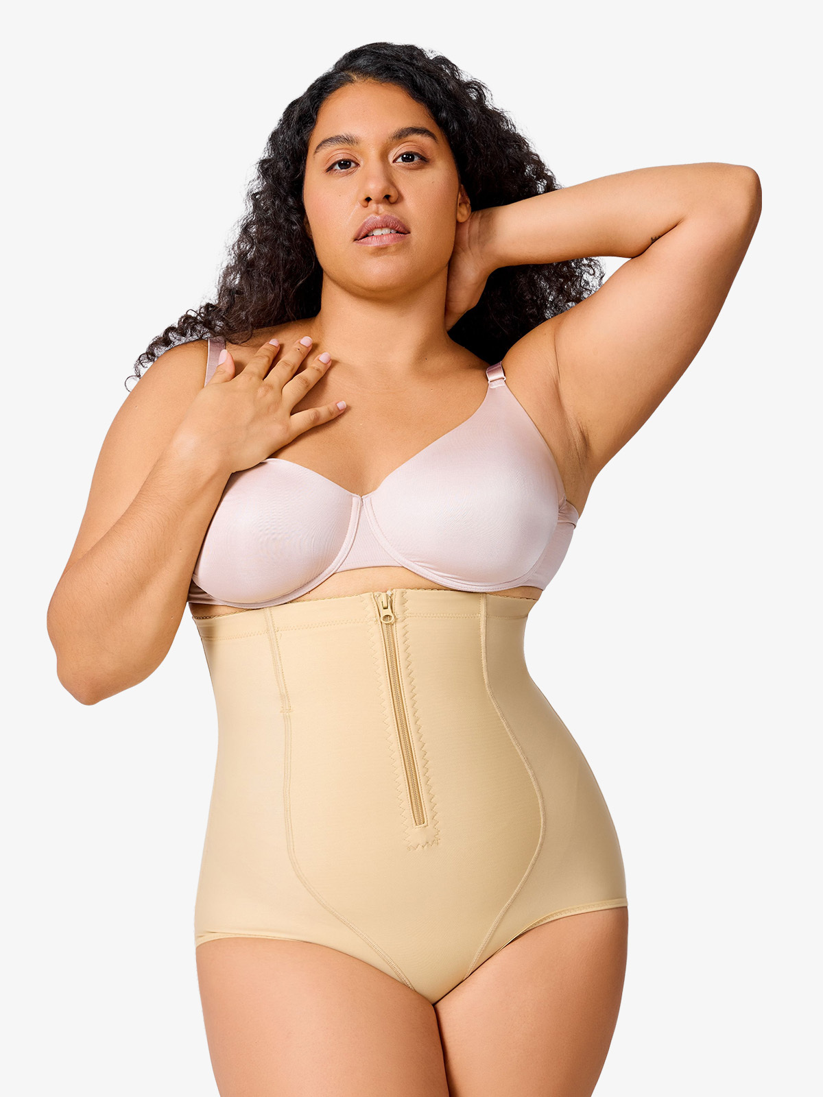 Nebility Women Plus Size Butt Lifter Zipper Shapewear Panties-Nebility