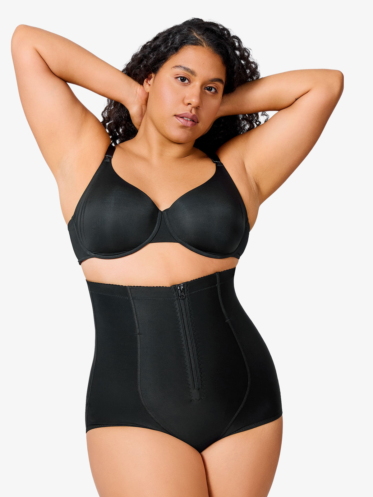 Nebility Women Plus Size Butt Lifter Zipper Shapewear Panties-Nebility